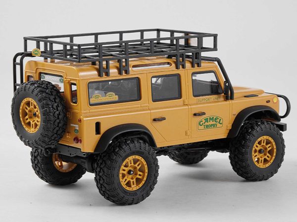 crawler rc autó Defender 110, hátulról tetőcsomagtartóval, pótkerékkel