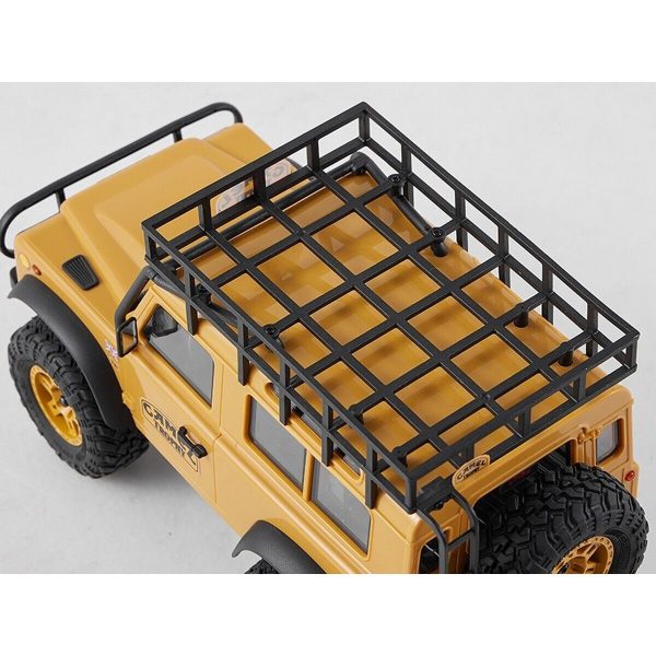 FMS FCX24M Defender 90 sziklamászó RC autó fölülről, tetőcsomagtartóval